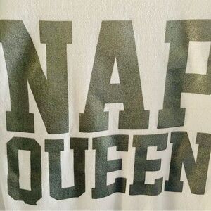 White “Nap Queen” sweatshirt